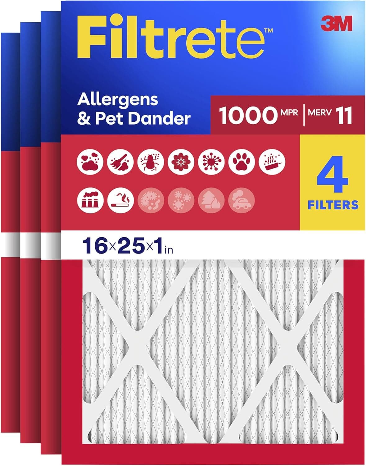 Filtrete 16x25x1 MERV 11, 4-pack